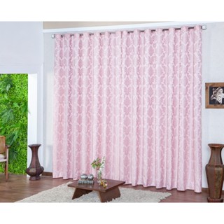 Cortina Jacquard Semi Blackout 4,00 x 2,70 Sala E Quarto Cores Rose em Oferta na Shopee