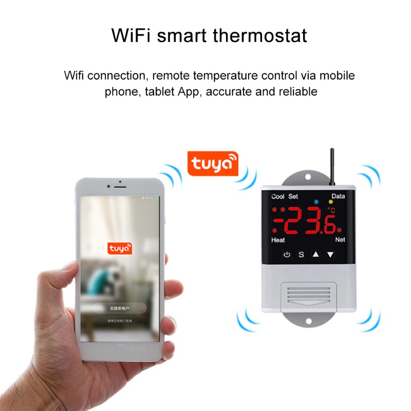 Termostato YIN WIFI 110V-230VAC 10A Telefone APP Controle Remoto Controlador Digital De Temperatura Com Sensor NTC Para Aquário