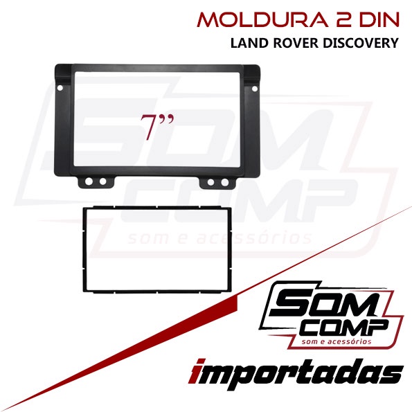 Moldura painel multimídia Land Rover Discovery Preto 7 polegadas