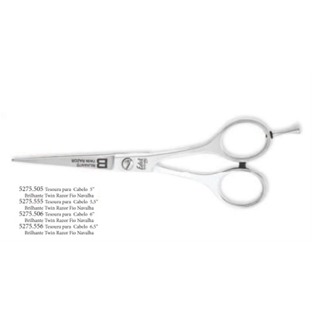Tesoura de Cabelo Edel Solingen BrilhanteTwin Razor Fio Navalha  5¨