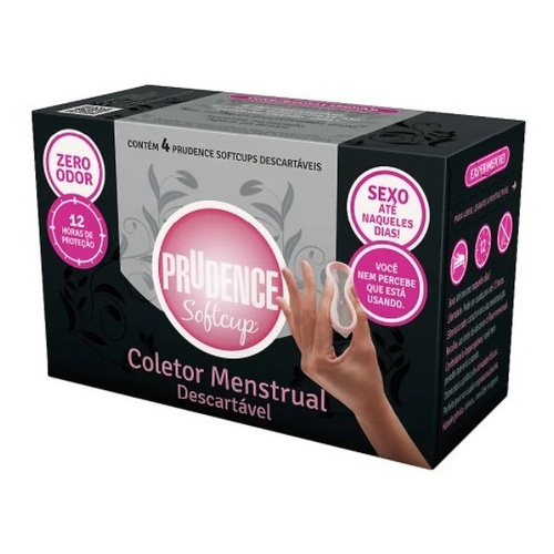 Coletor Menstrual Prudence Softcup Descartável C/4 Unidades