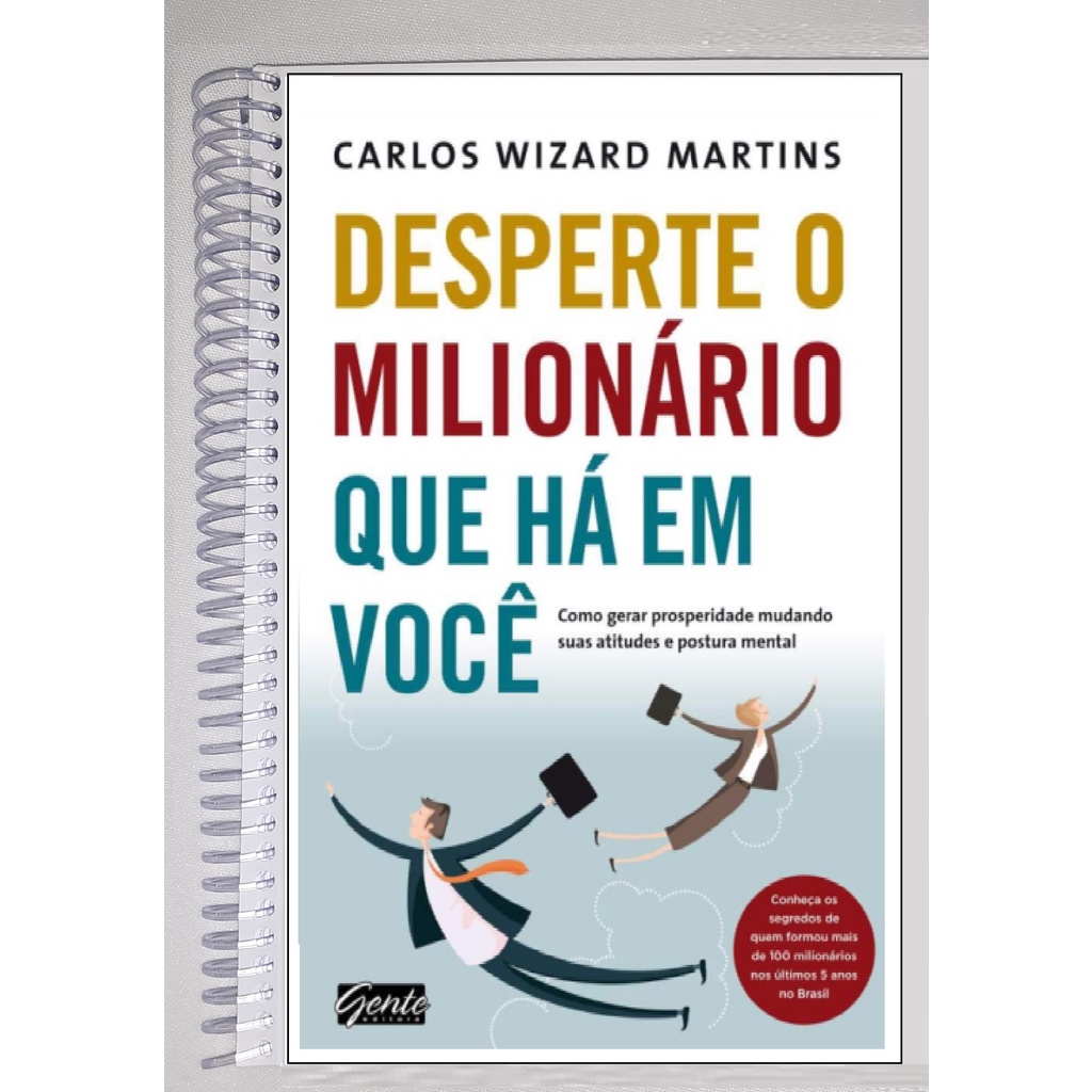 Desperte o Milionário que há em você - Carlos Wizard - Colorido, Encadernado, Tamanho A5, Formato livreto Alta Qualidade