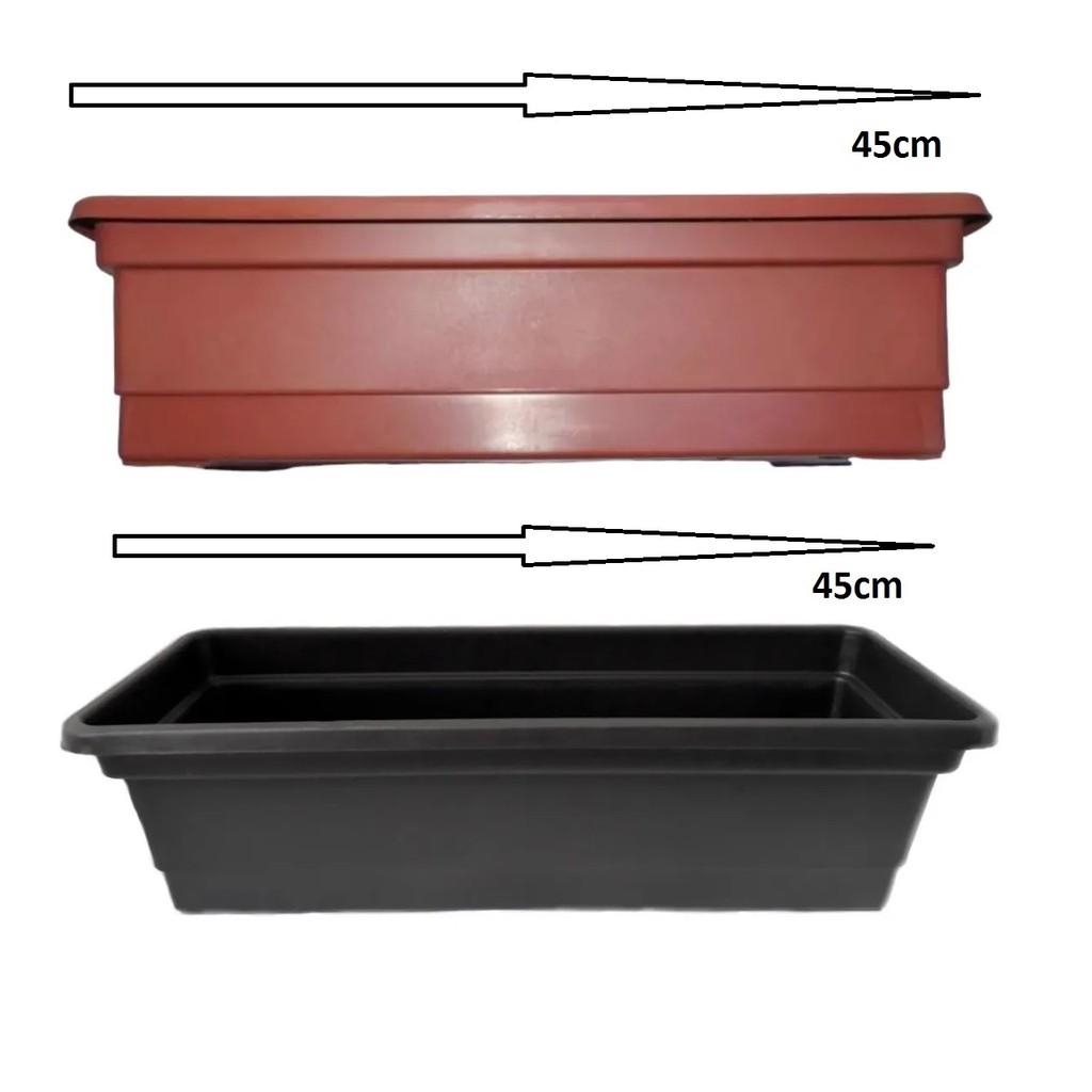 Vaso Floreira Jardineira Plástico 45cm Flores, Hortaliças, Jardim Horta Vertical etc em Oferta na Shopee