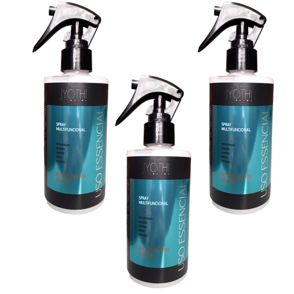 Kit 3 Reconstrutor Capilar Profissional Protetor Térmico Spray Uso Obrigatório