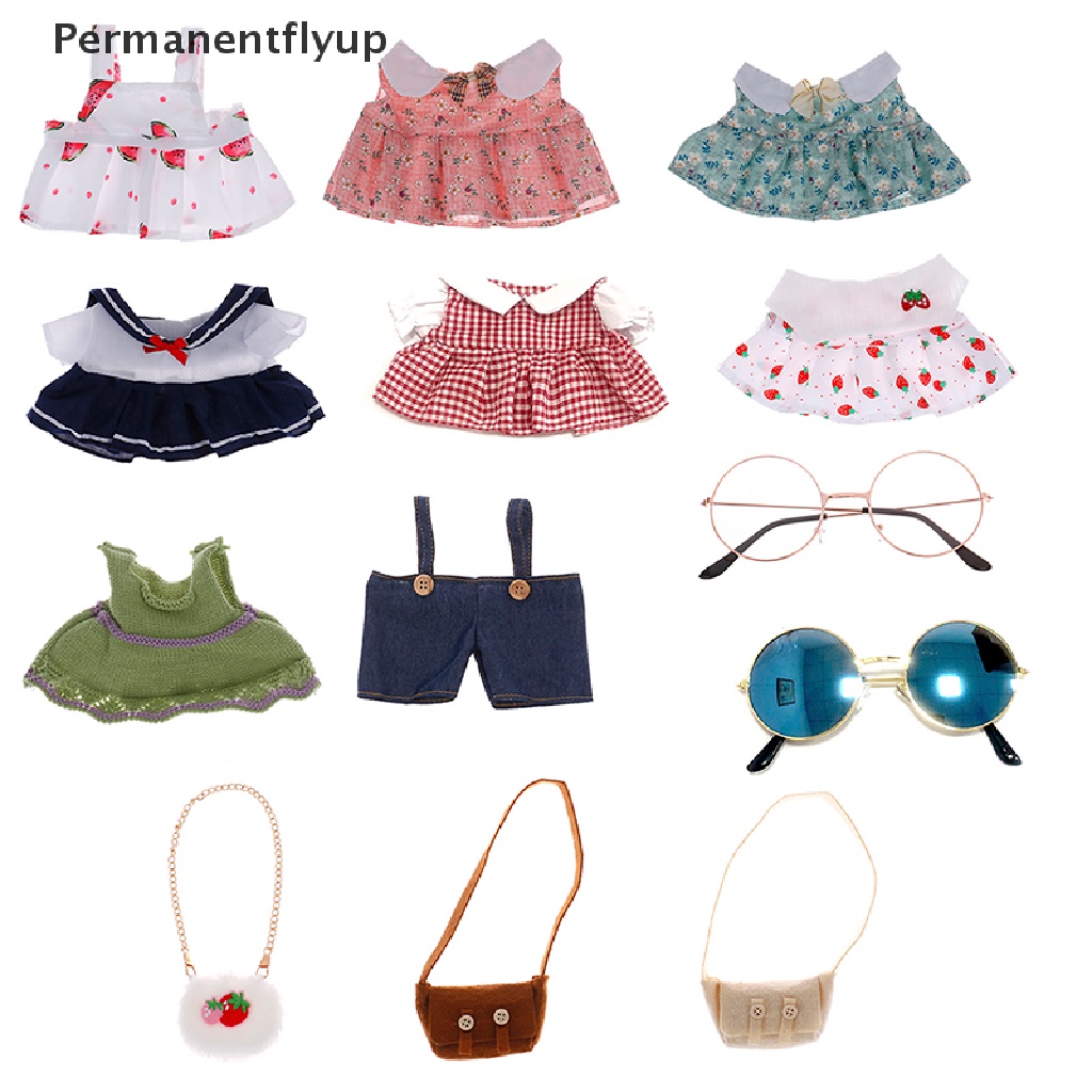 [Permanentflyup] 1PC Doll Clothes Dress Glasses Bags for 30cm Duck Plush Dolls Accessories Good goods em Oferta na Shopee