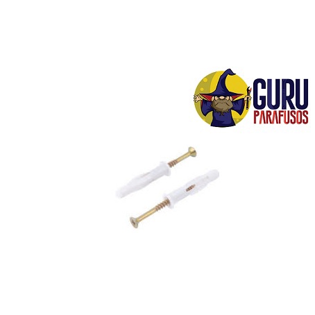 200 Bucha Bloco Drywalll MU Com Parafuso  - 200 Peças - Bucha 06