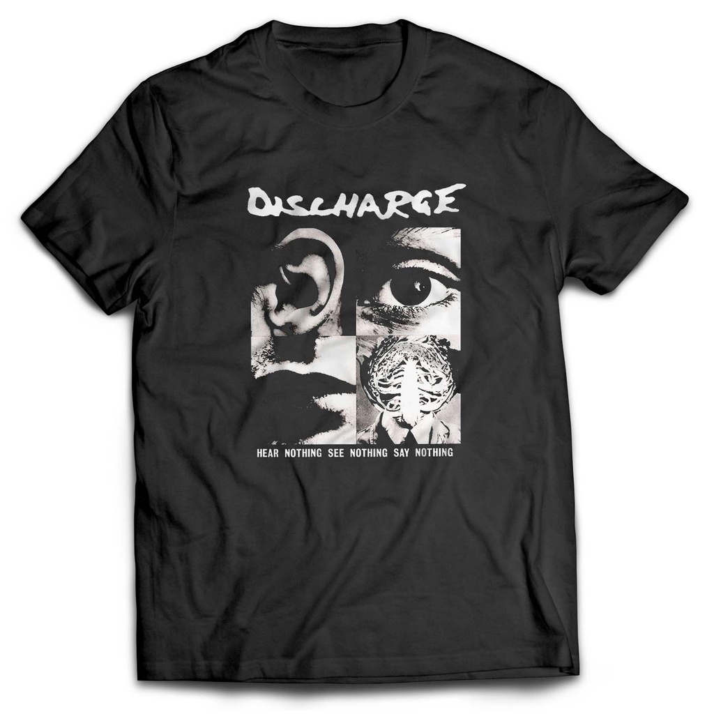 Camiseta Discharge - Hear Nothing - Camisa Banda Crust Punk