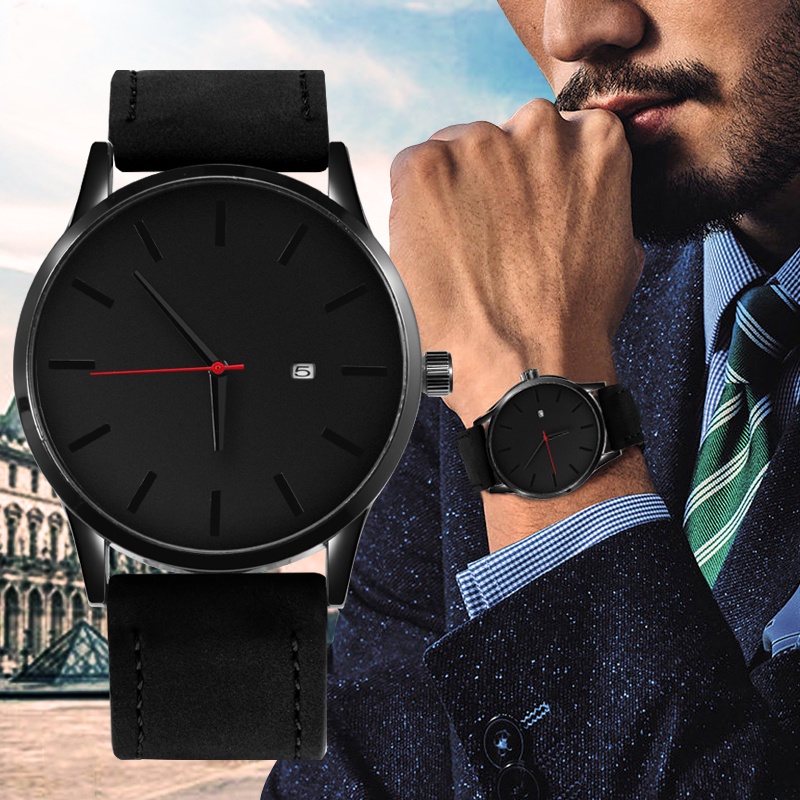 Clássico Moda Analógico Relógios Para Homens De Negócios De Luxo Quartz Relógio De Pulso Casual Sports Homens Relógios Minimalista Pulseira De Couro Relógio