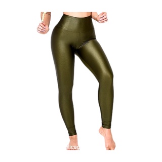 Calça Feminina Cirre Cintura Alta Brilho Molhado Pronta Entrega