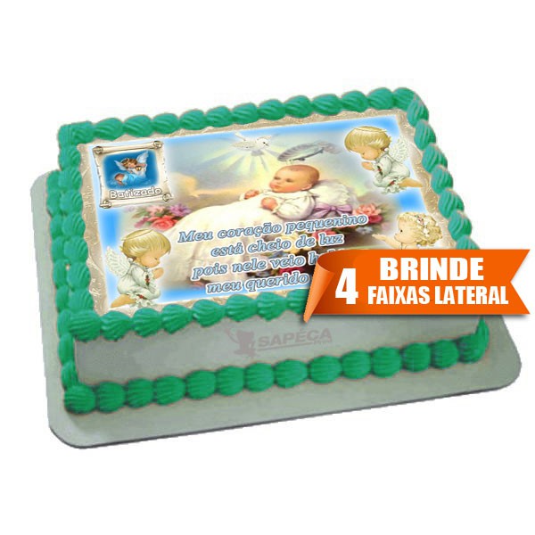 Papel arroz Batizado Menino para bolo de 4kg