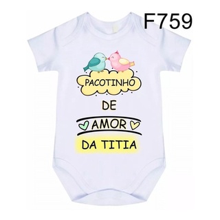Body Bebê Frases Pacotinho De Amor Da Titia F759
