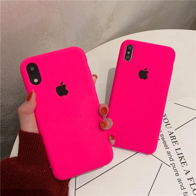 Bright Pink Full Coverage Iphone 11 Pro Max 7 8 Plus X Xs Max Xr 6s 6 Liquid Silicone Phone Case