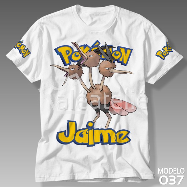 Camiseta Dodrio Pokemon Go Pokebola Jogo Game Infantil Adulto Personalizada