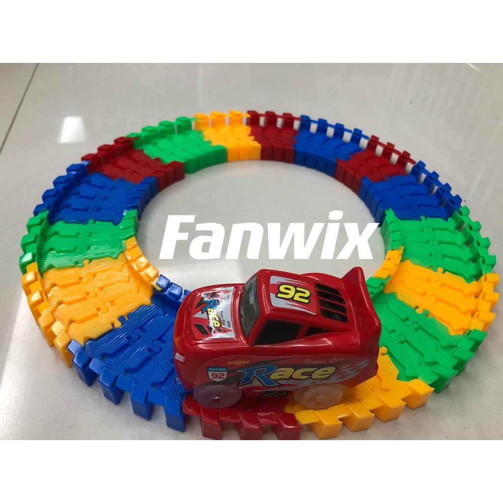 Faixa colorida Infantil  Carro Carrinho pista colorida flexível maluca relâmpago com 56 Psc e para montar como quiser racing