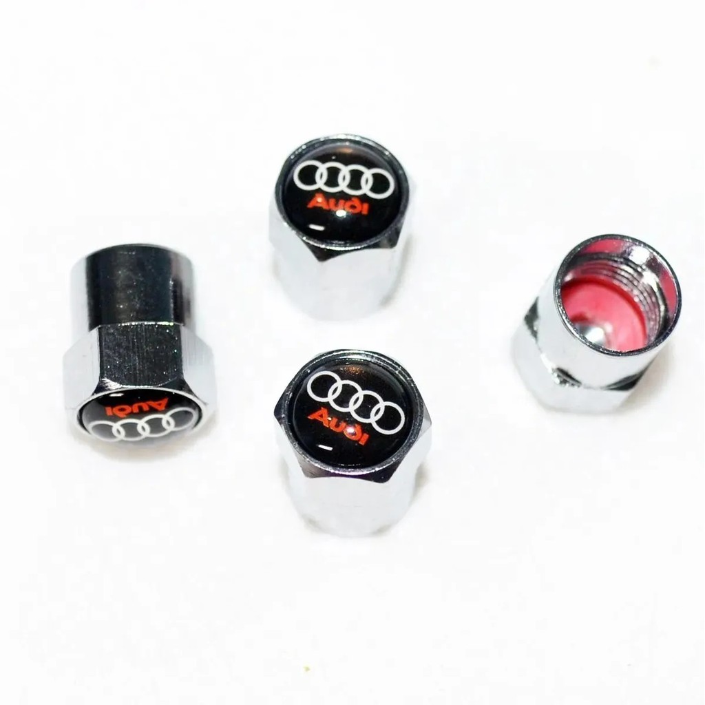 Kit Bicos Válvula Tampa Pneu Roda Acessórios Audi A1 A4 A8 Q3 Q7 Tt R8 A3 A6 A7 Q5 RS4 RS6 Modelo Parafuso Top Carro