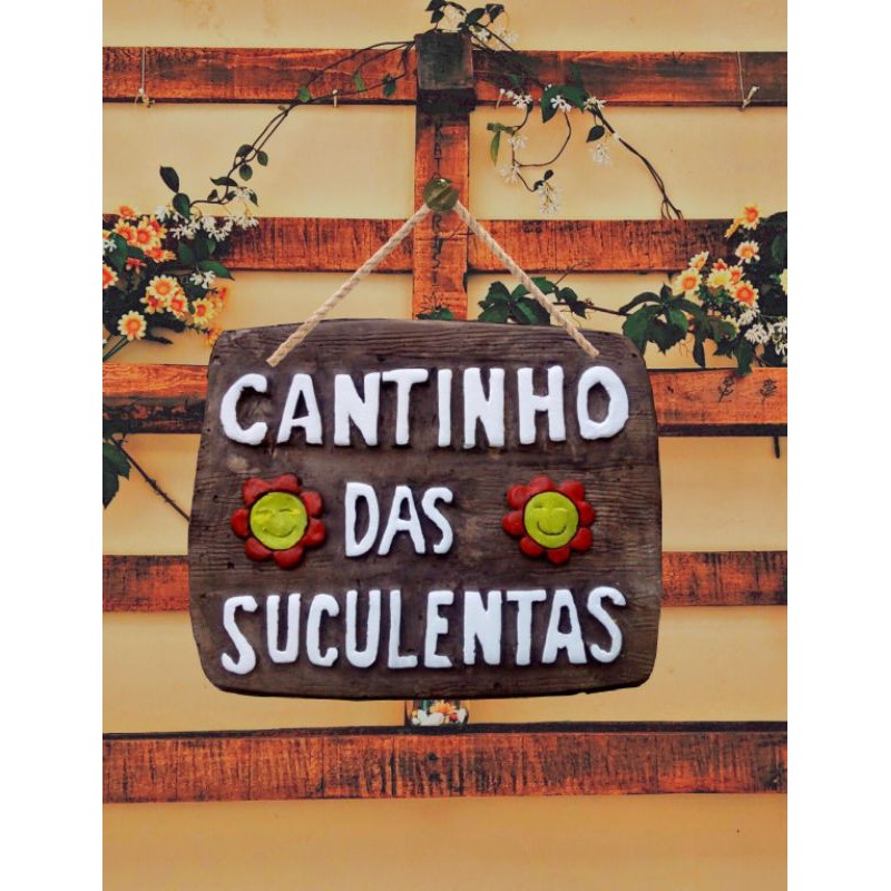placa quadro Decorativo cantinho das suculentas Flores | Shopee Brasil