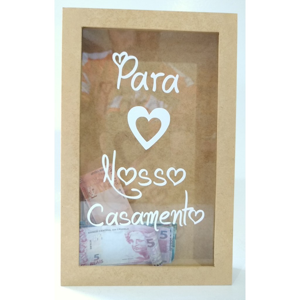 Caixa Quadro Cofre Mdf X Cm Para Nosso Casamento Noivos Shopee Brasil