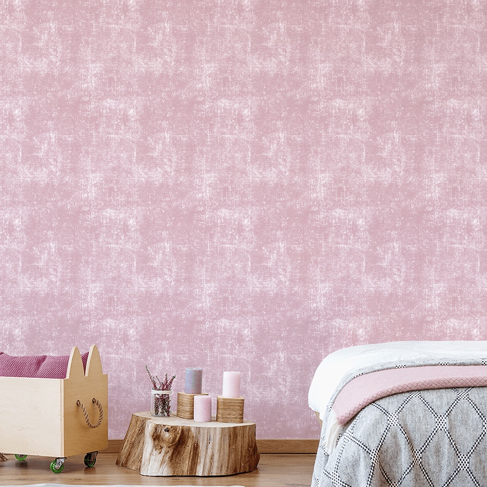 Papel de Parede Adesivo Autocolante Concreto Cimento Queimado Rosa 3m x 50cm