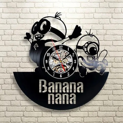 Minions 01 - Relógio Disco De Vinil Decoração