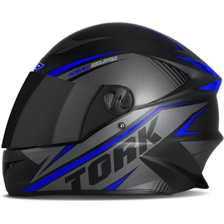 Capacete Moto R8 Pro Fosco Com Viseira Fumê Azul 58 Pro Tork