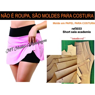 MOLDE COSTURA short saia academia GRADE 80g