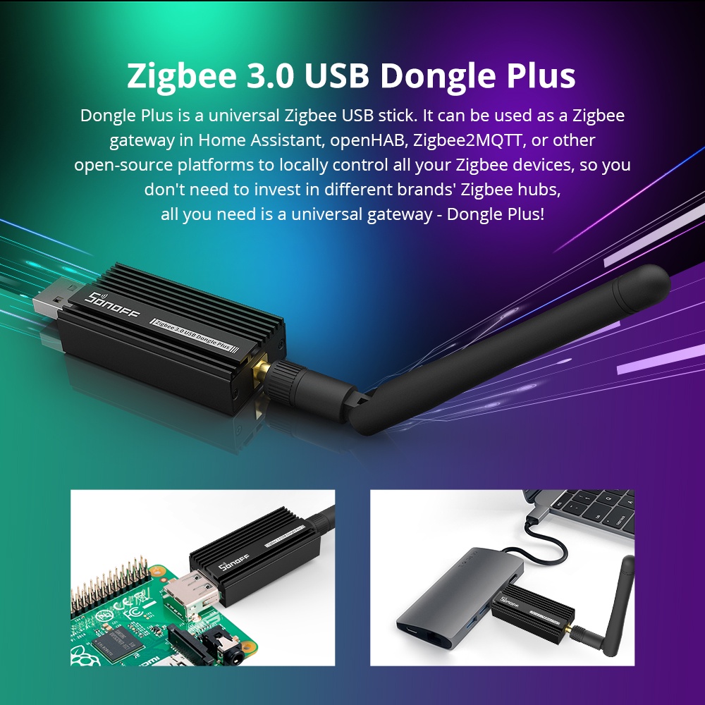 SONOFF ZB Dongle-E Zigbee 3.0 USB Plus Analisador Sem Fio Zigbee2MQTT Captura De Interface Com Antena