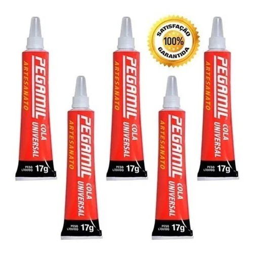 Caixa 5 Cola Pegamil para Artesanato 17 Gramas Cola Feltro EVA Tecido Papel Madeira Couro Plastico em Oferta na Shopee