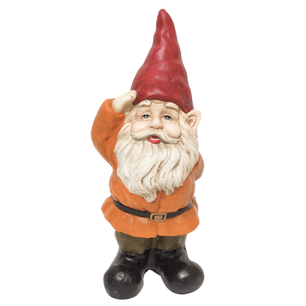 Duende Gnomo decorativo enfeite jardim Soldado continência resina prime