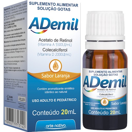 Vitamina Ademil 20ml - Vit A, Vit D. Mesmo Que Ad-til Adtil