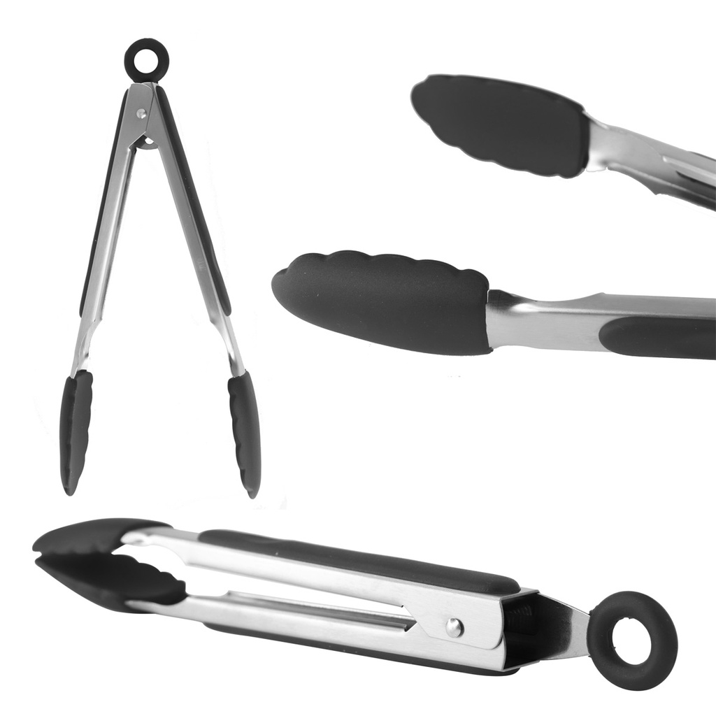 Pegador Pinça Silicone Inox 26,5 Cm Alimentos Salada em Oferta na Shopee