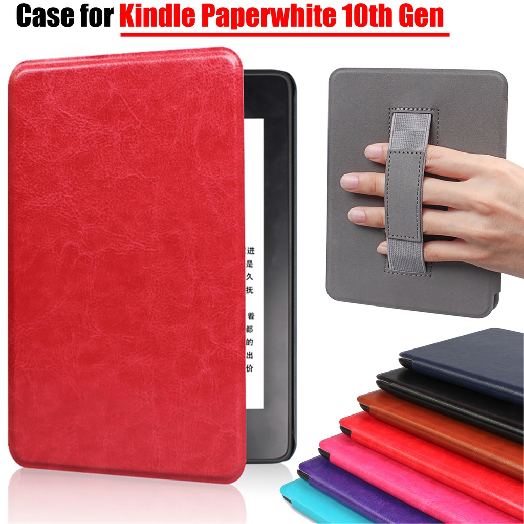 Amazon Kindle 10a Geração 2018 PQ94WIF Paperwhite 4 E-Reader Estojo Protetor De Luxo Em Couro PU De Capa Com Porta-Objetos