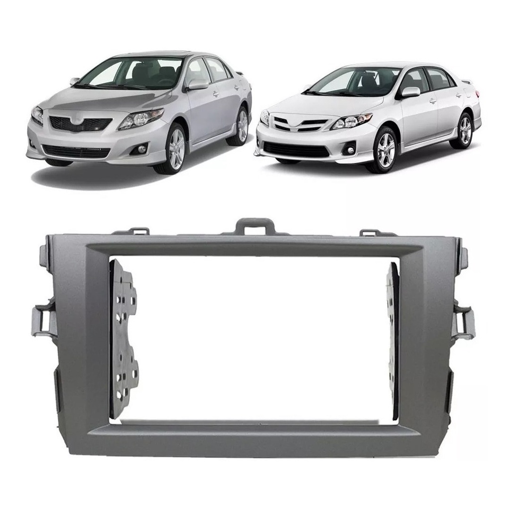 Moldura De Painel 2 Din Multimidia Dvd Mp5 Toyota Corolla 2007 2008 2009 2010 2011 2012 2013 2014