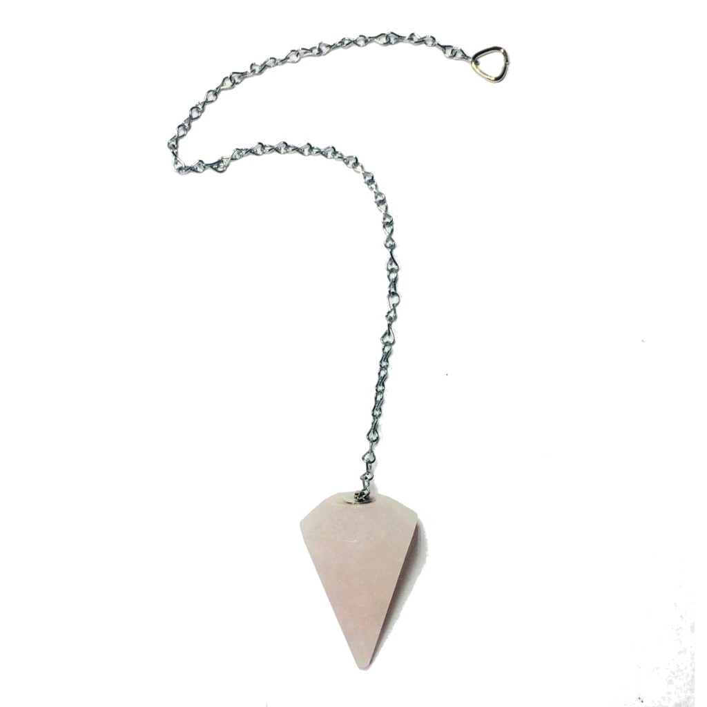 Pêndulo De Quartzo Rosa Pedra Cristal Legítima Pedra Semi Preciosa Polido Artesanal