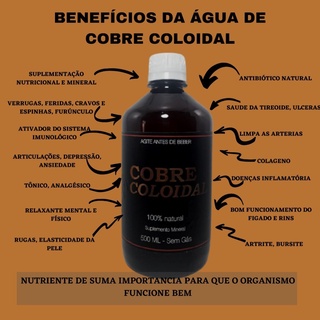 Cobre Coloidal 1 L 20 Ppm Agua Com + 10 Minerais Nobres | Shopee Brasil