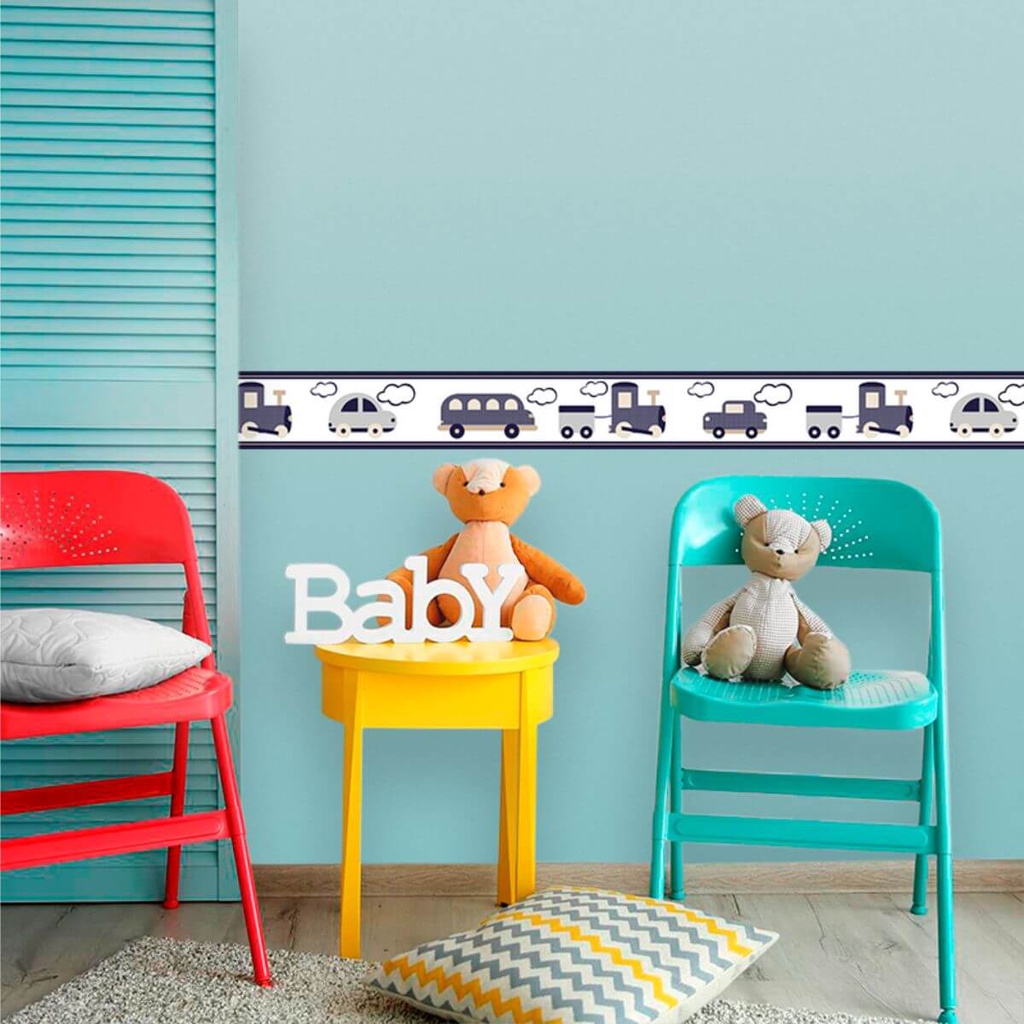 Kit 6 Unidades Faixa Decorativa Infantil Carrinhos