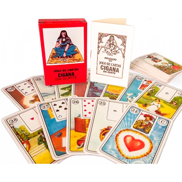 Jogo De Cartas Cigana Da Sorte Baralho Cigano Lenormand Cartas Manual Shopee Brasil