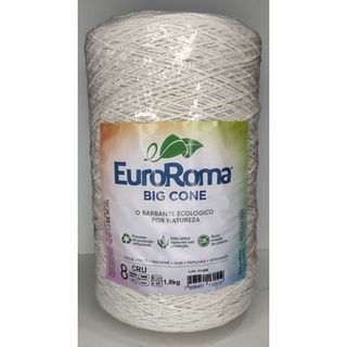 Barbante EuroRoma Big cone 1,8 kg, fio 8 cor crú.