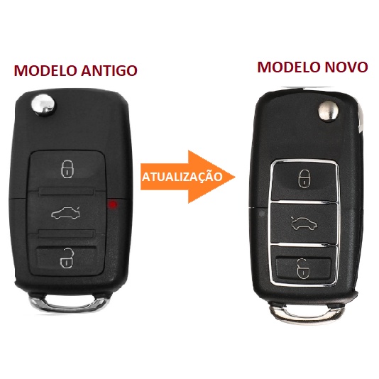 Chave Canivete Carçaça Vw Gol Voyage G5 Polo Bora Golf Reposição Modelo Novo