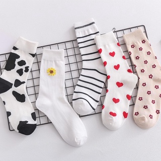 Slim Elegant Small Flower Socks Women