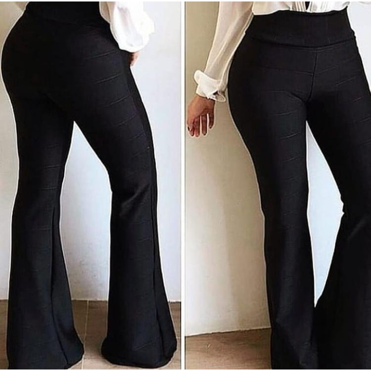 CALÇA FLARE CINTURA ALTA BANDAGEM