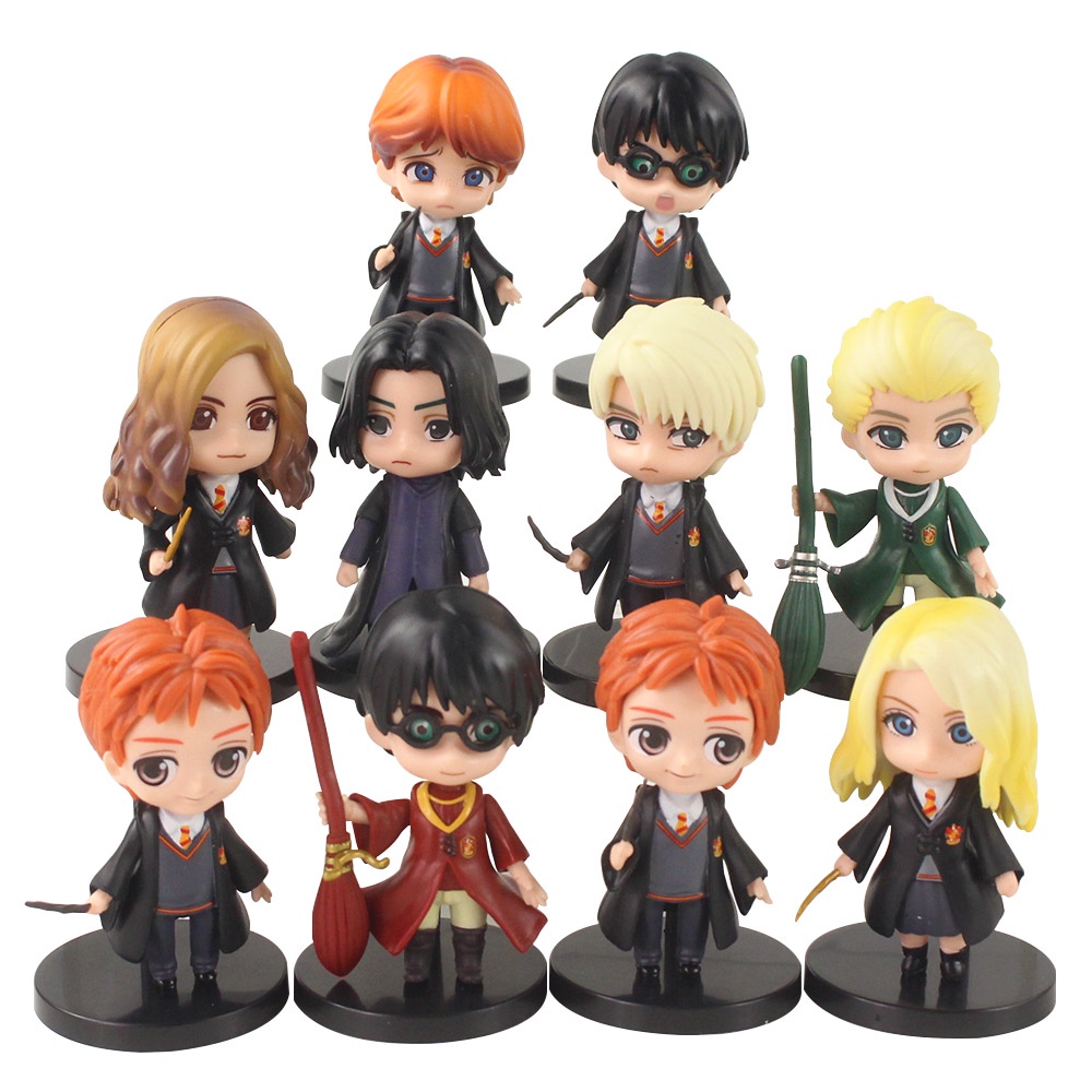 10pçs/Conjunto Anime Q Versão Harry Potter James Hermione Jane Granger Ronald Billius Weasley Figuras De Ação Em PVC Bonecas Modelo Brinquedos