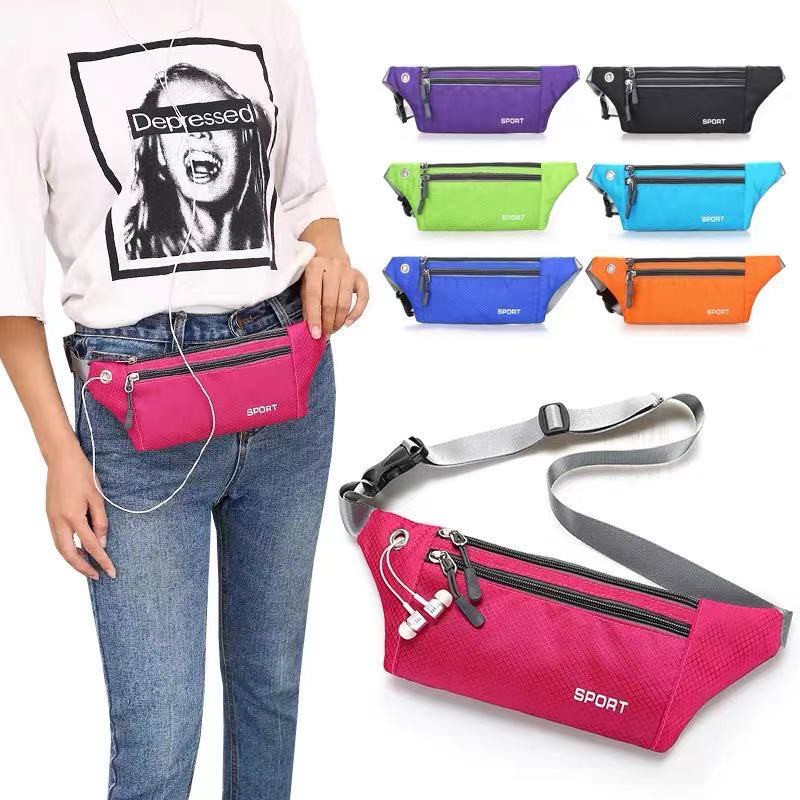 Pochete Feminina Esportiva Nylon Impermeável Lavável Cinto Regulável/Pochete Sport/Pochete Impermeável Slim Doleira Cinta Fitness Celular 7 Polegadas Corrida Academia