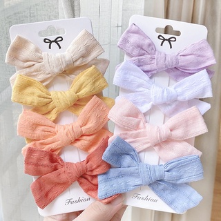 4 Pçs/Set Novo Doce Sólida Arcos De Cabelo Grampos Para Meninas Bonitos Algodão Barrettes Headwear Clipes Arco Crianças Acessórios O Presentes