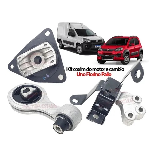 Kit 3 Coxim Do Motor E Cambio Uno Way Palio Fiorino