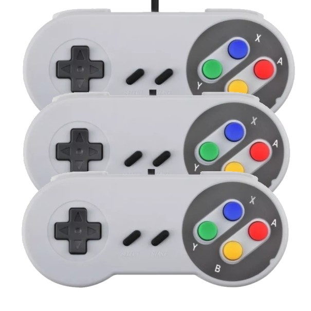 Kit 3 Controles USB Joystick Super Nintendo P/ PC Notebook