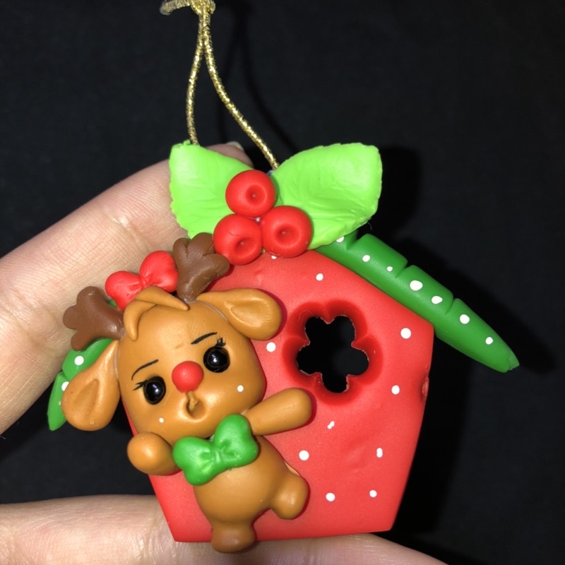 Decoração de Natal feita em biscuit (Enfeite de árvore e imã) | Shopee  Brasil
