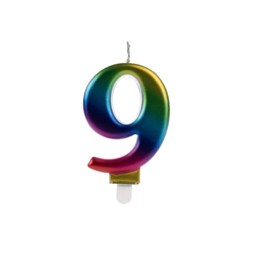 Vela Wave Colorida N° 9 - Silver Festas em Oferta na Shopee