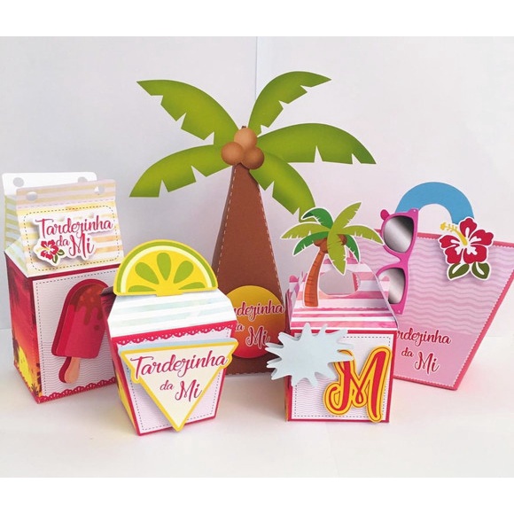 Caixinhas personalizadas, milk, cone e sushi, lembrancinhas, decoração Kit de festa aniversário Tardezinha