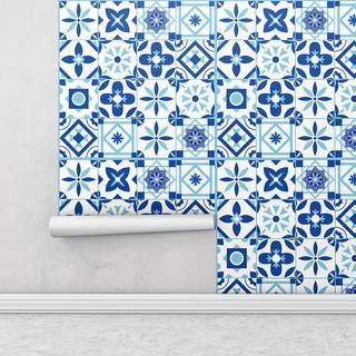 Adesivo de Parede Azulejo com desenhos Grego Azul para Cozinha em Oferta na Shopee