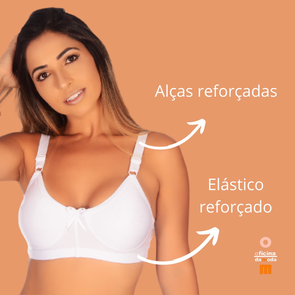 Sutiã Soutien Sutien  Reforçado Básico  Lingerie Feminina Dia a Dia sem Bojo Ref 070